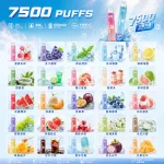 一次性電子煙 DIYA 7500口｜650mAh可充電｜1.2Ω網芯｜3%濃度｜口味清單